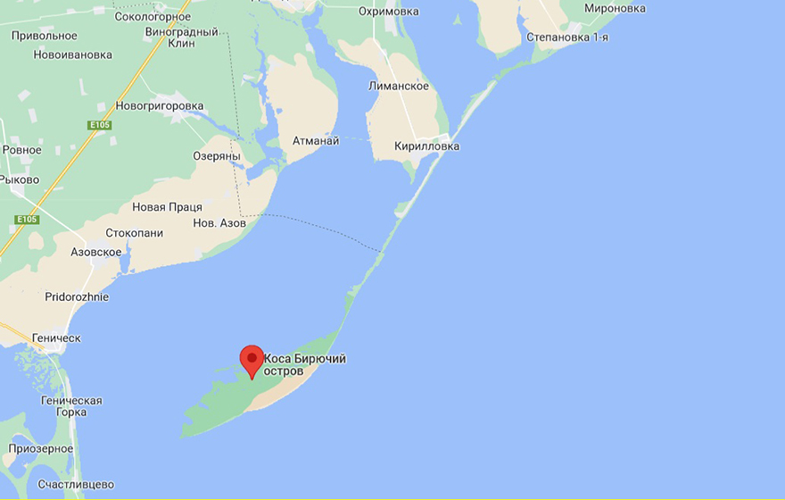 Остров Бюрючий на карте изображение