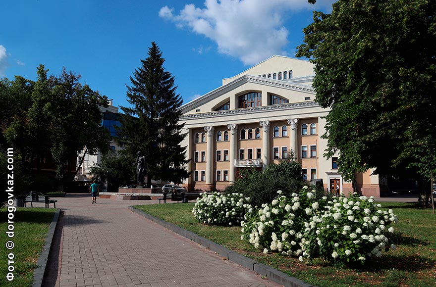Полтавський театр з боку вулиці Гоголя тильний фасад фото