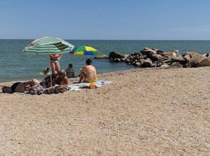 Азовское море Золоче Новопетровка пляж