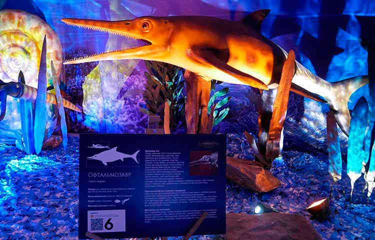 Экспонаты выставки «Динозавры морских глубин»